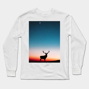 Deer in the Night Long Sleeve T-Shirt